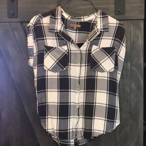 Button down checkered top.